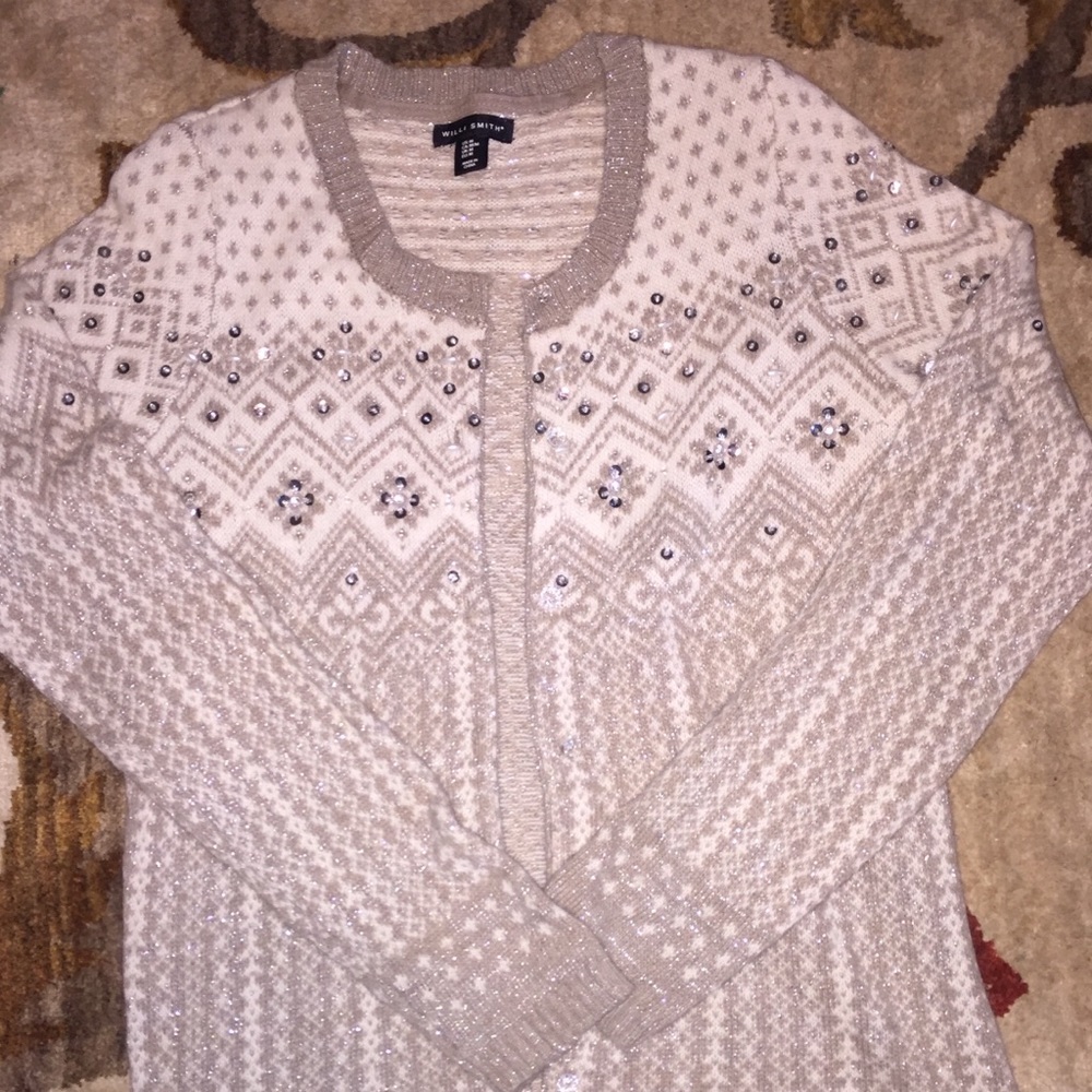 Sequin and Gem Embellished Cardigan